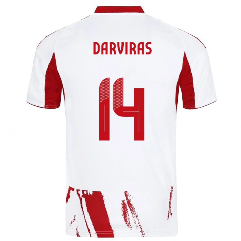 Danxen Damen Christos Darviras #14 Weiß Rot Auswärtstrikot Trikot 2025/26 T-Shirt