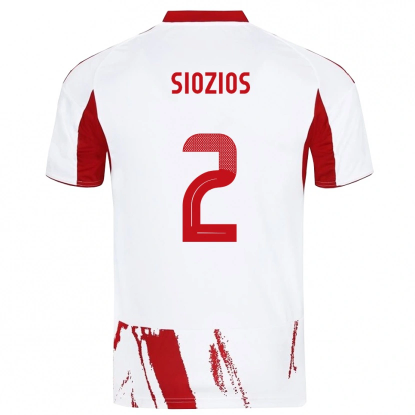 Danxen Damen Georgios Siozios #2 Weiß Rot Auswärtstrikot Trikot 2025/26 T-Shirt