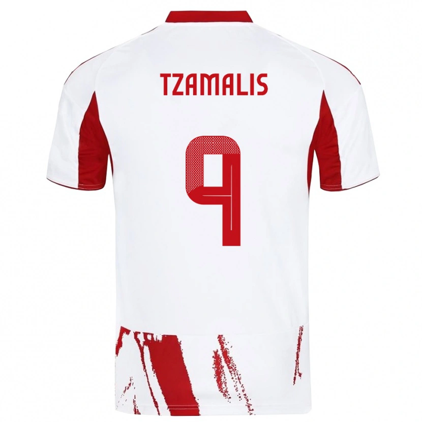 Danxen Damen Alexandros Tzamalis #9 Weiß Rot Auswärtstrikot Trikot 2025/26 T-Shirt