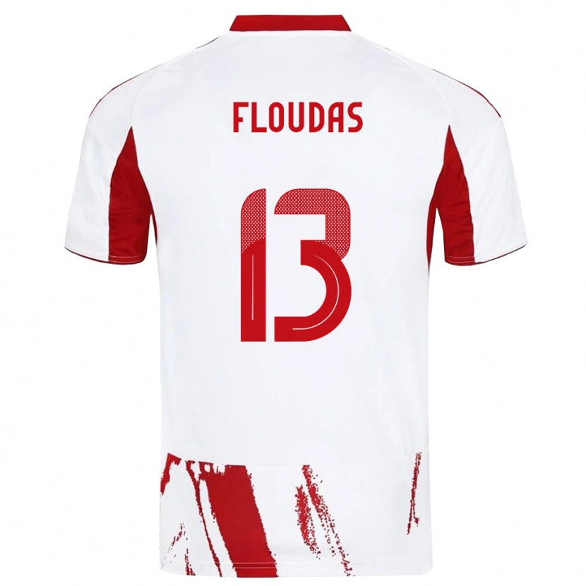 Danxen Damen Apostolos Floudas #13 Weiß Rot Auswärtstrikot Trikot 2025/26 T-Shirt