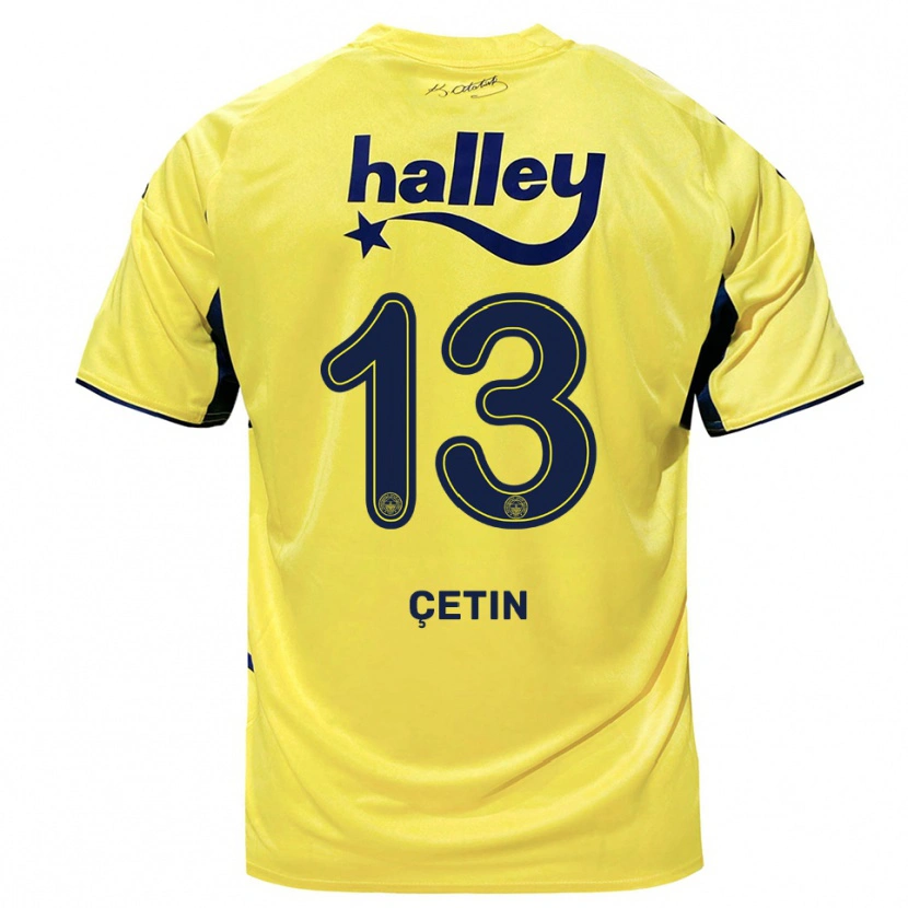 Danxen Damen Tarık Çetin #13 Gelb Marineblau Auswärtstrikot Trikot 2025/26 T-Shirt