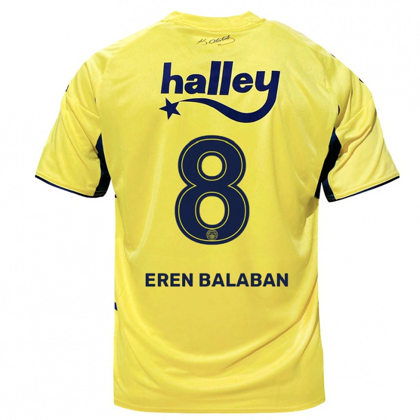 Danxen Damen Aziz Eren Balaban #8 Gelb Marineblau Auswärtstrikot Trikot 2025/26 T-Shirt