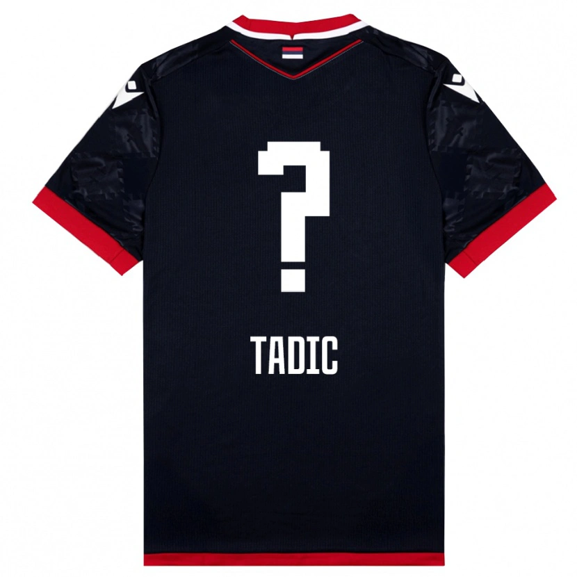 Danxen Damen Luka Tadic #0 Schwarz Rot Auswärtstrikot Trikot 2025/26 T-Shirt
