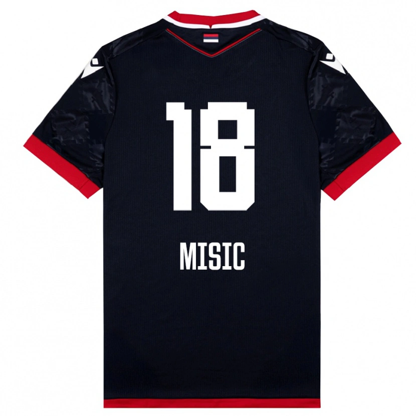 Danxen Damen Ognjen Misic #18 Schwarz Rot Auswärtstrikot Trikot 2025/26 T-Shirt