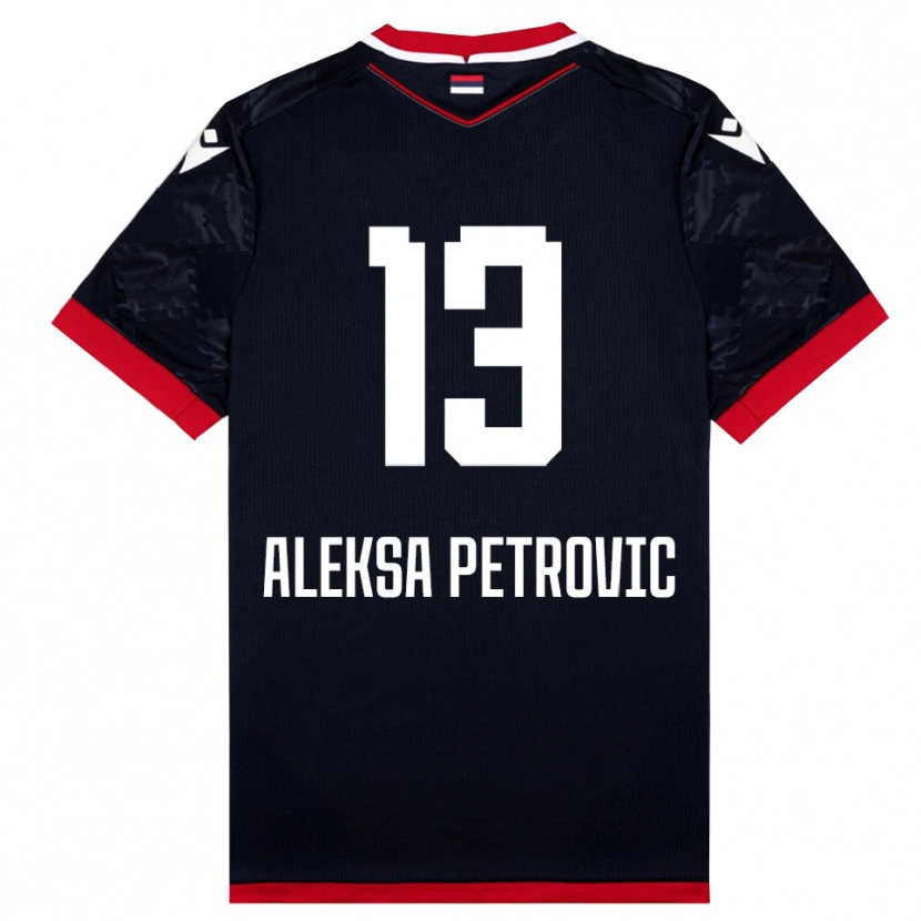 Danxen Damen Aleksa Petrovic #13 Schwarz Rot Auswärtstrikot Trikot 2025/26 T-Shirt