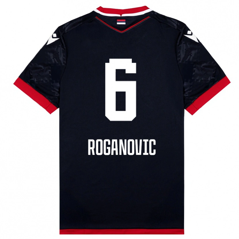 Danxen Damen Vuk Roganovic #6 Schwarz Rot Auswärtstrikot Trikot 2025/26 T-Shirt