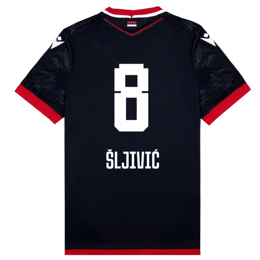 Danxen Damen Jovan Sljivic #8 Schwarz Rot Auswärtstrikot Trikot 2025/26 T-Shirt
