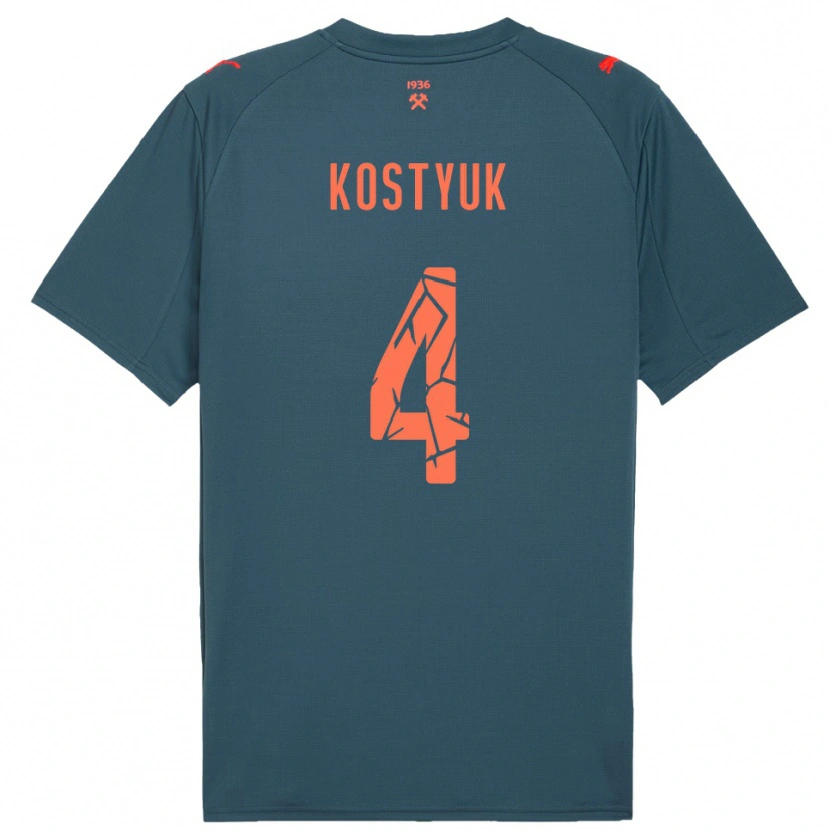 Danxen Damen Yegor Kostyuk #4 Marineblau Rot Auswärtstrikot Trikot 2025/26 T-Shirt