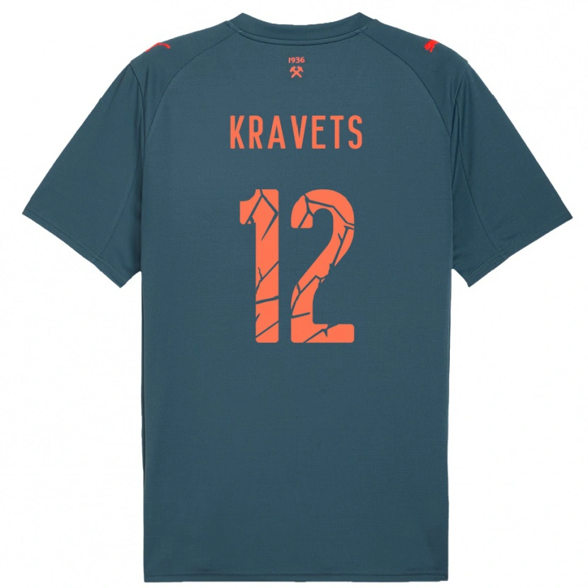 Danxen Damen Vladyslav Kravets #12 Marineblau Rot Auswärtstrikot Trikot 2025/26 T-Shirt