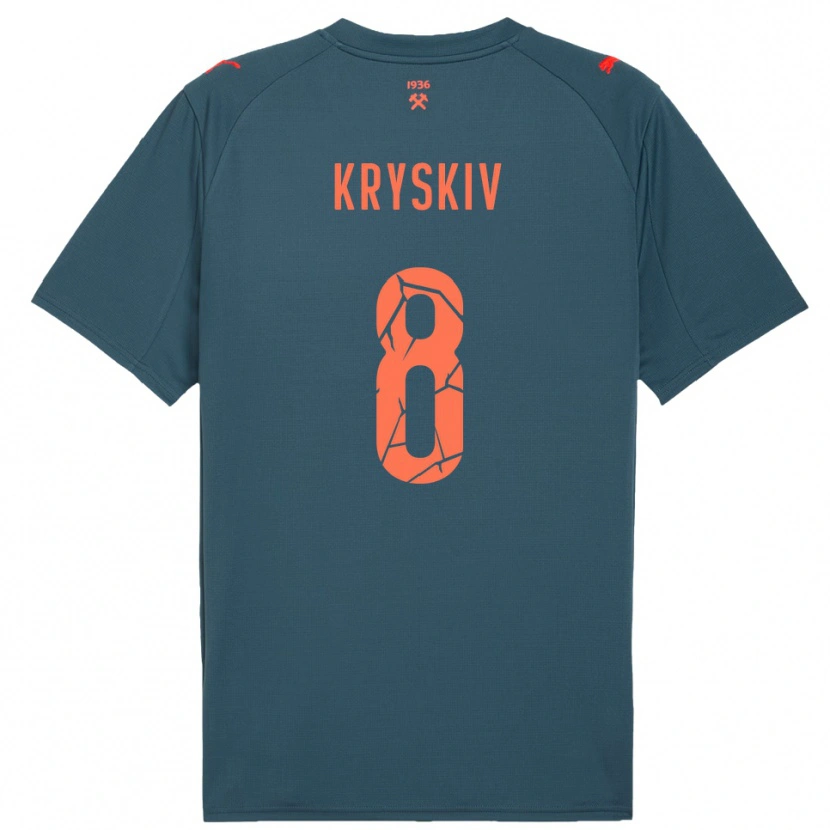 Danxen Damen Dmytro Kryskiv #8 Marineblau Rot Auswärtstrikot Trikot 2025/26 T-Shirt