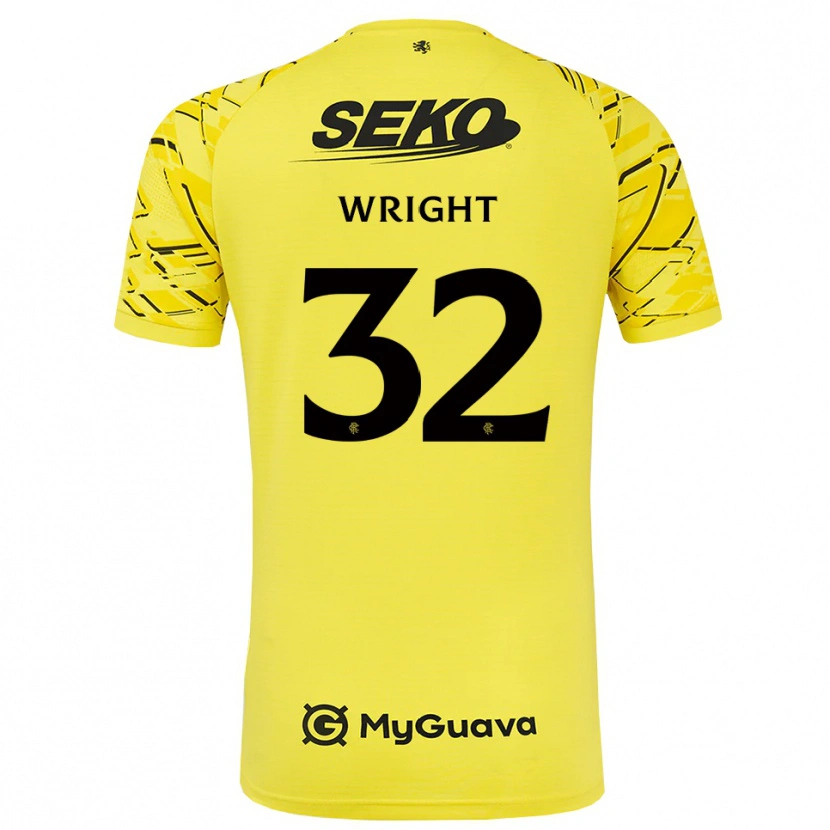 Danxen Kinder Kieran Wright #32 Trikot Gelb Schwarz Torwarttrikot 2025/26