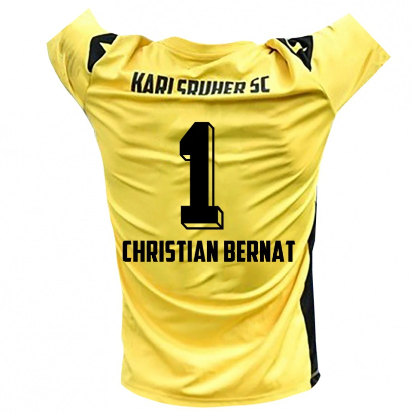 Danxen Kinder Hans Christian Bernat #1 Trikot Gelb Schwarz Torwarttrikot 2025/26