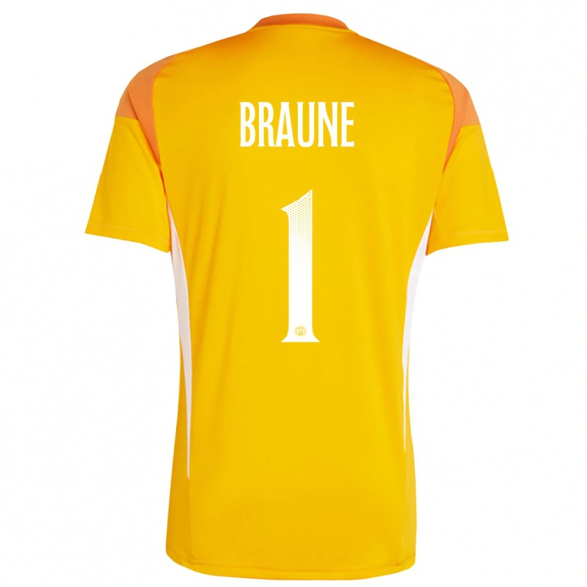 Danxen Kinder Maximilian Braune #1 Trikot Orange Weiß Torwarttrikot 2025/26