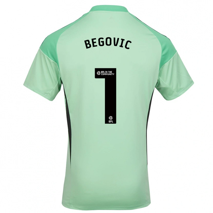 Danxen Kinder Asmir Begovic #1 Trikot Hellgrün Schwarz Torwarttrikot 2025/26