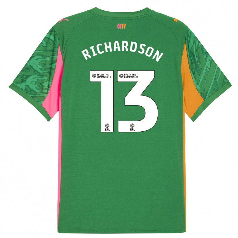 Danxen Kinder Cale Richardson #13 Trikot Grün Orange Torwarttrikot 2025/26