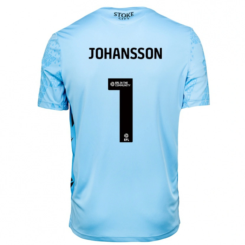 Danxen Kinder Viktor Johansson #1 Trikot Himmelblau Schwarz Torwarttrikot 2025/26