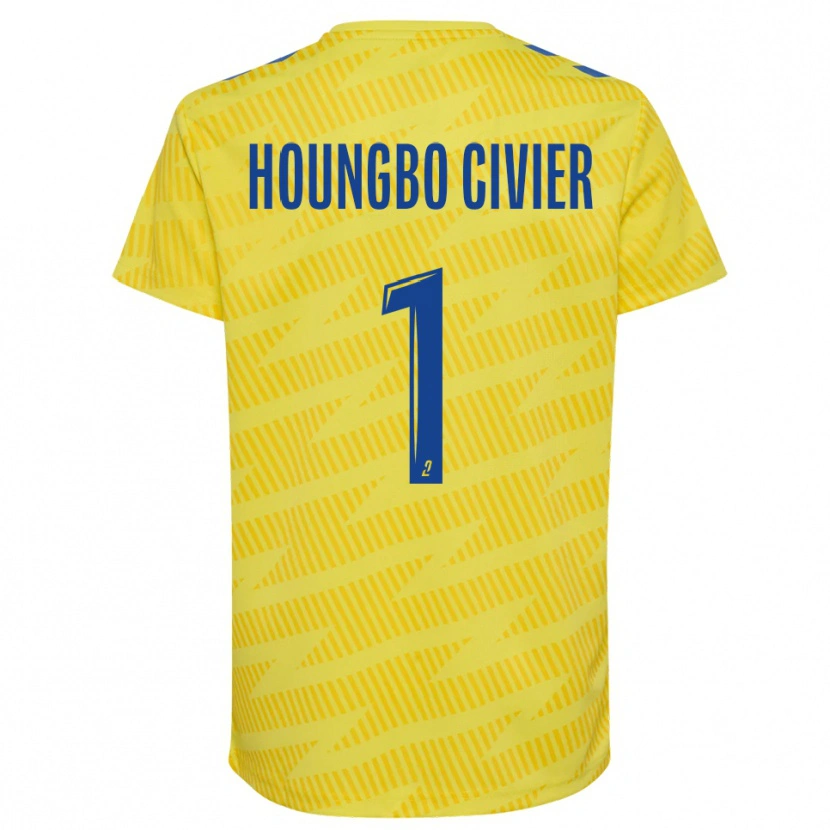 Danxen Kinder Matéo Houngbo Civier #1 Trikot Gelb Blau Torwarttrikot 2025/26