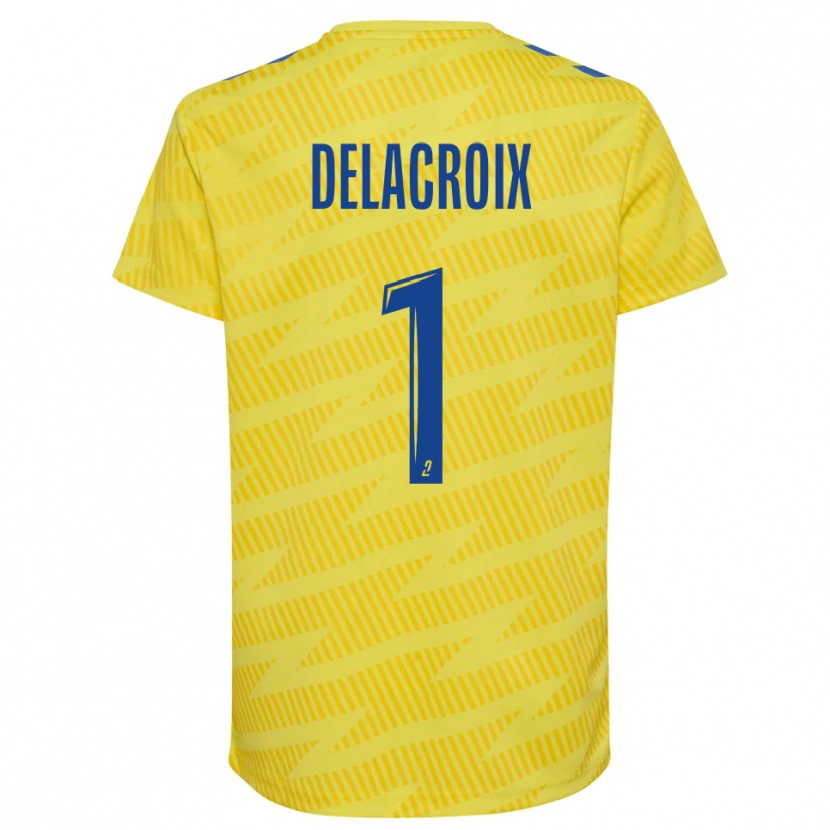 Danxen Kinder Noa Delacroix #1 Trikot Gelb Blau Torwarttrikot 2025/26