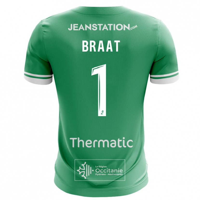 Danxen Kinder Quentin Braat #1 Trikot Grün Weiß Torwarttrikot 2025/26