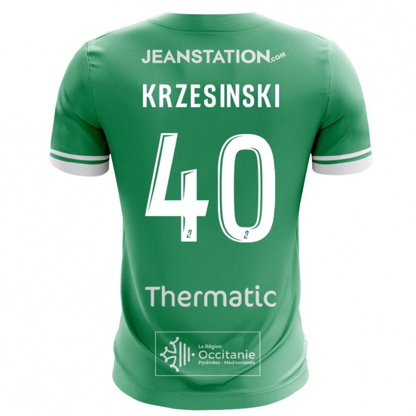 Danxen Kinder Clément Krzesinski #40 Trikot Grün Weiß Torwarttrikot 2025/26