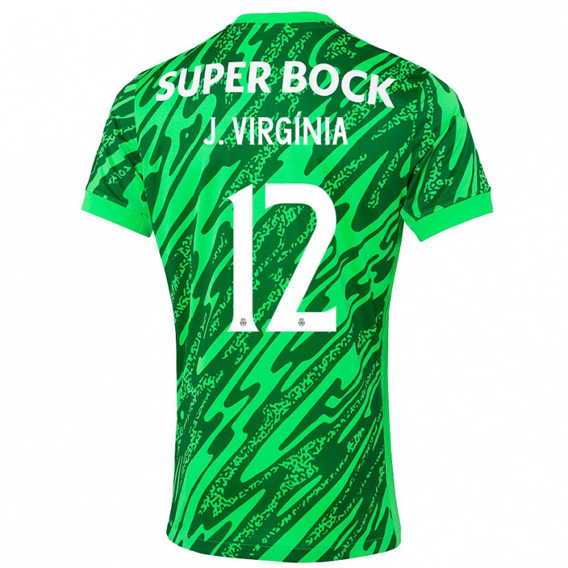 Danxen Kinder João Virgínia #12 Trikot Grün Weiß Torwarttrikot 2025/26