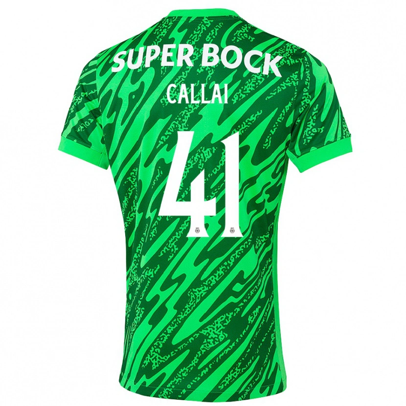 Danxen Kinder Diego Callai #41 Trikot Grün Weiß Torwarttrikot 2025/26