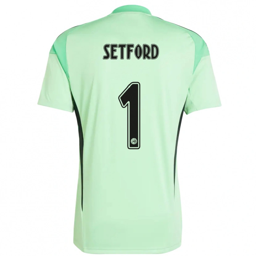 Danxen Kinder Charlie Setford #1 Trikot Hellgrün Schwarz Torwarttrikot 2025/26