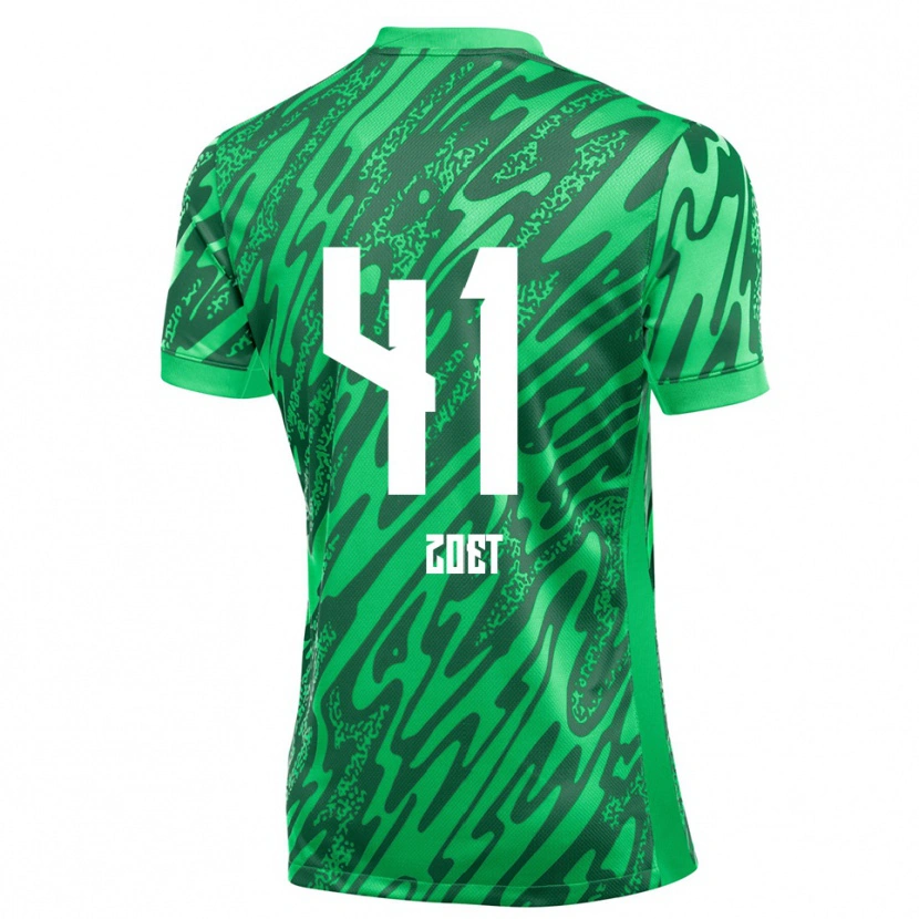 Danxen Kinder Jeroen Zoet #41 Trikot Grün Weiß Torwarttrikot 2025/26