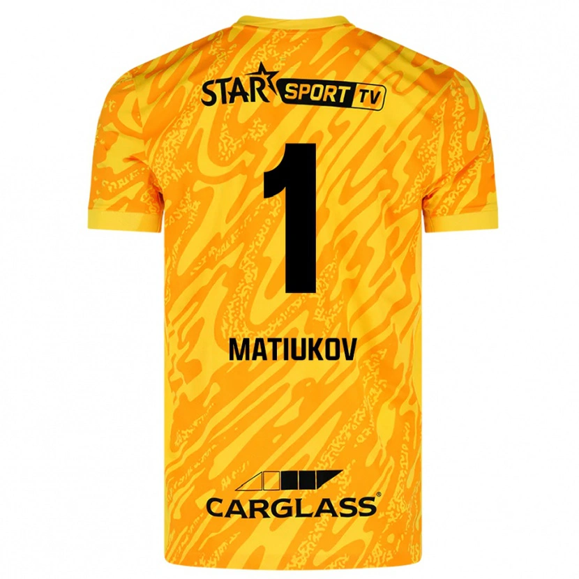 Danxen Kinder Platon Matiukov #1 Trikot Orange Gelb Schwarz Torwarttrikot 2025/26