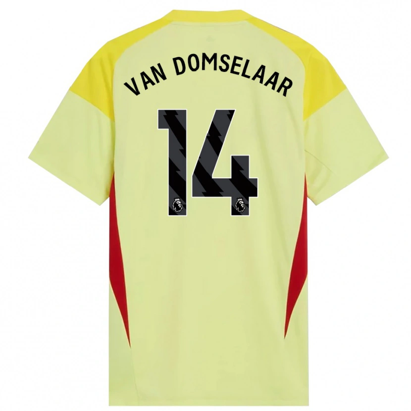 Danxen Kinder Daphne Van Domselaar #14 Trikot Gelb Rot Schwarz Torwarttrikot 2025/26