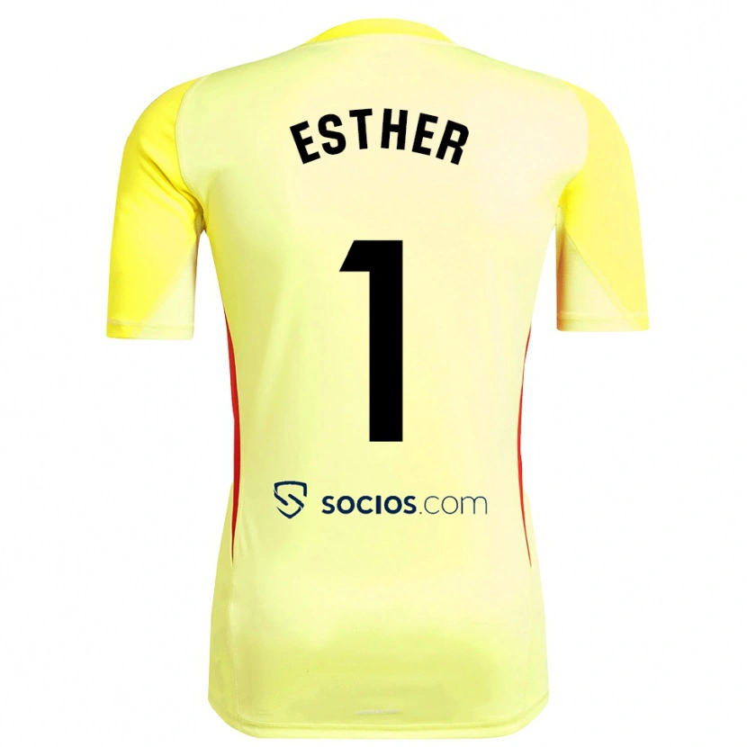 Danxen Kinder Esther Sullastres Ayuso #1 Trikot Gelb Rot Schwarz Torwarttrikot 2025/26