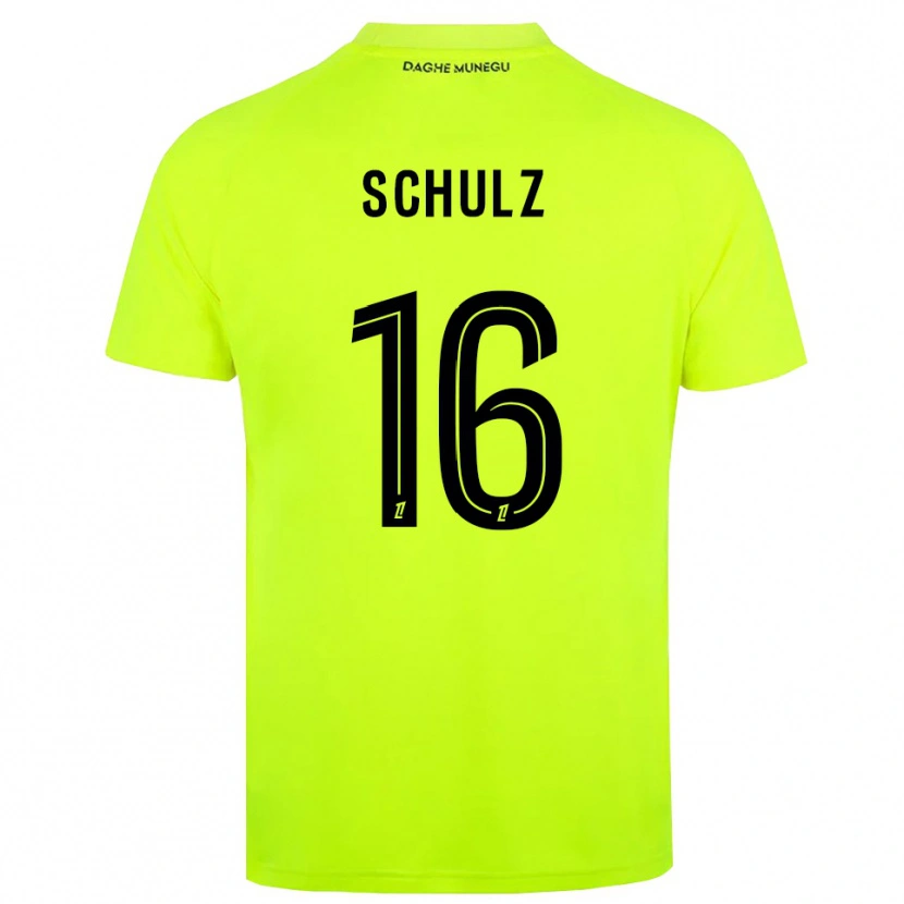 Danxen Kinder Ethan Schulz #16 Trikot Leuchtgrün Schwarz Torwarttrikot 2025/26