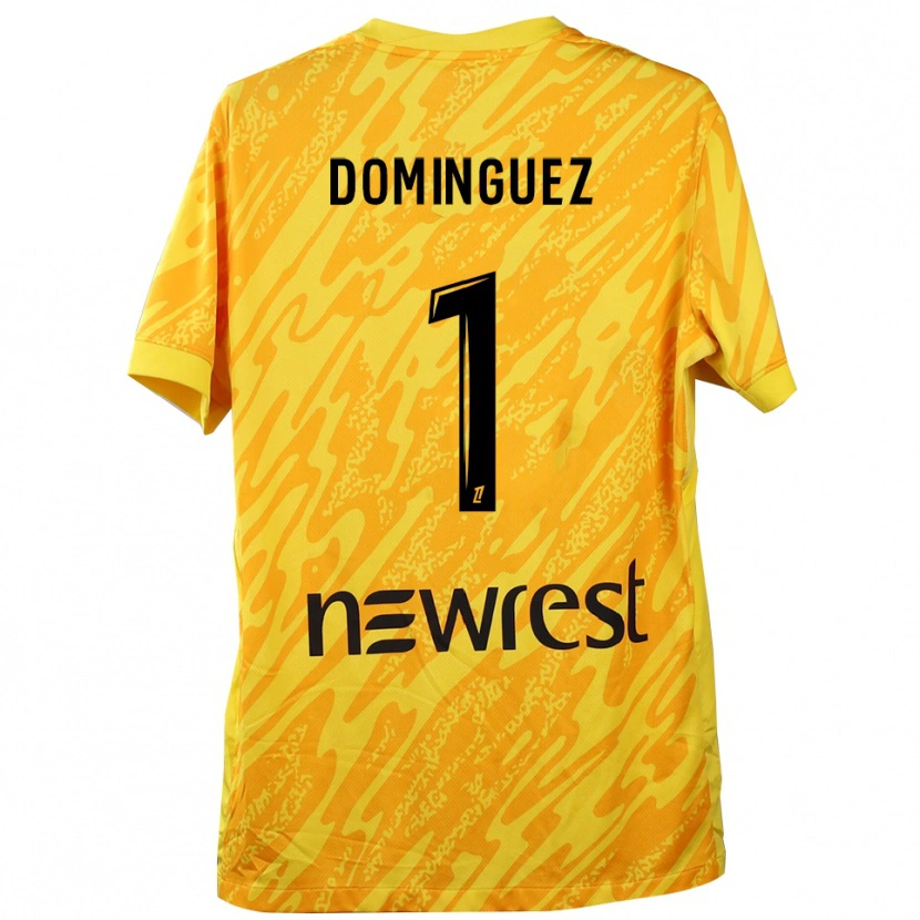 Danxen Kinder Álex Domínguez #1 Trikot Gelb Schwarz Torwarttrikot 2025/26