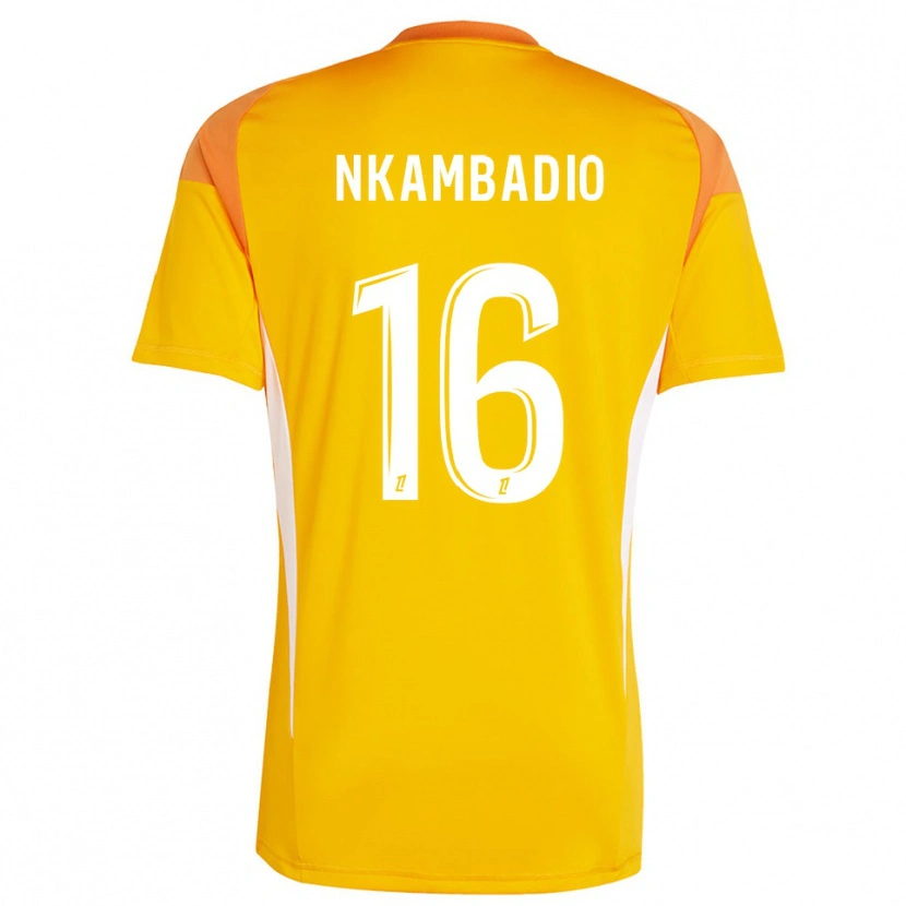 Danxen Kinder Obed Nkambadio #16 Trikot Hellorange Weiß Torwarttrikot 2025/26