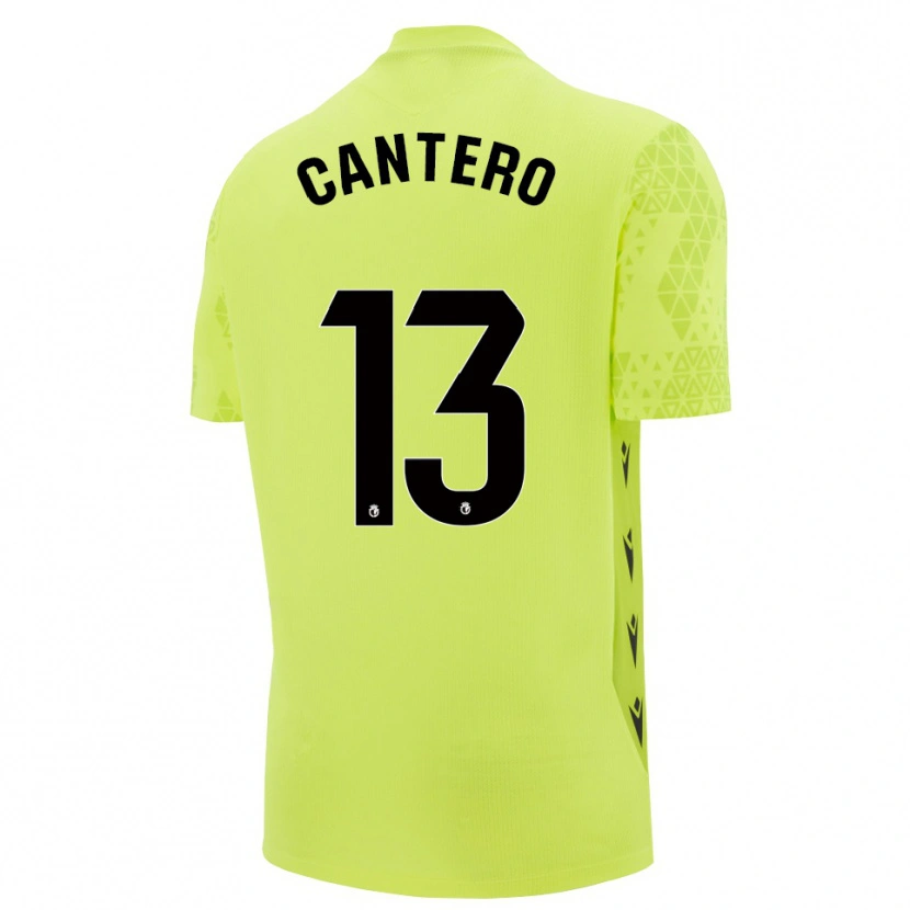 Danxen Kinder Ander Cantero #13 Trikot Gelbgrün Schwarz Torwarttrikot 2025/26