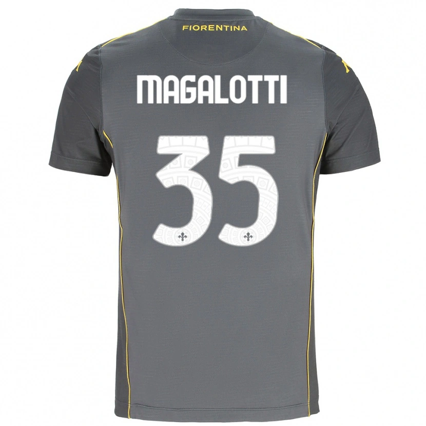 Danxen Kinder Mattia Magalotti #35 Trikot Dunkelgrau Gelb Torwarttrikot 2025/26