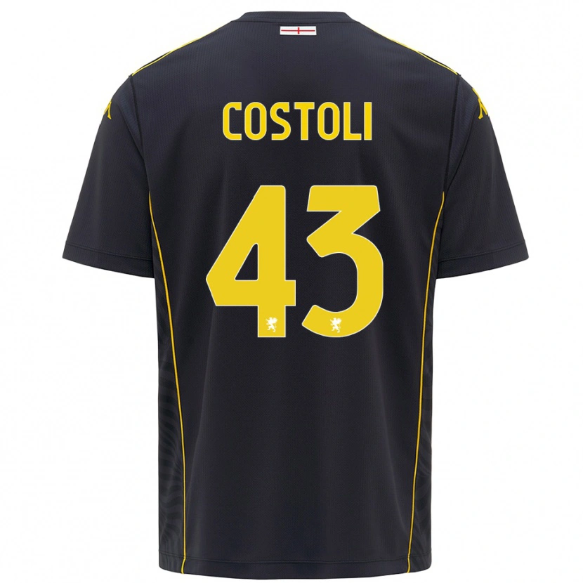 Danxen Kinder Lorenzo Costoli #43 Trikot Schwarz Gelb Torwarttrikot 2025/26