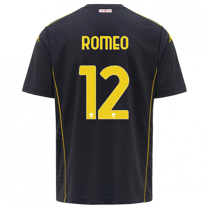 Danxen Kinder Emanuele Romeo #12 Trikot Schwarz Gelb Torwarttrikot 2025/26
