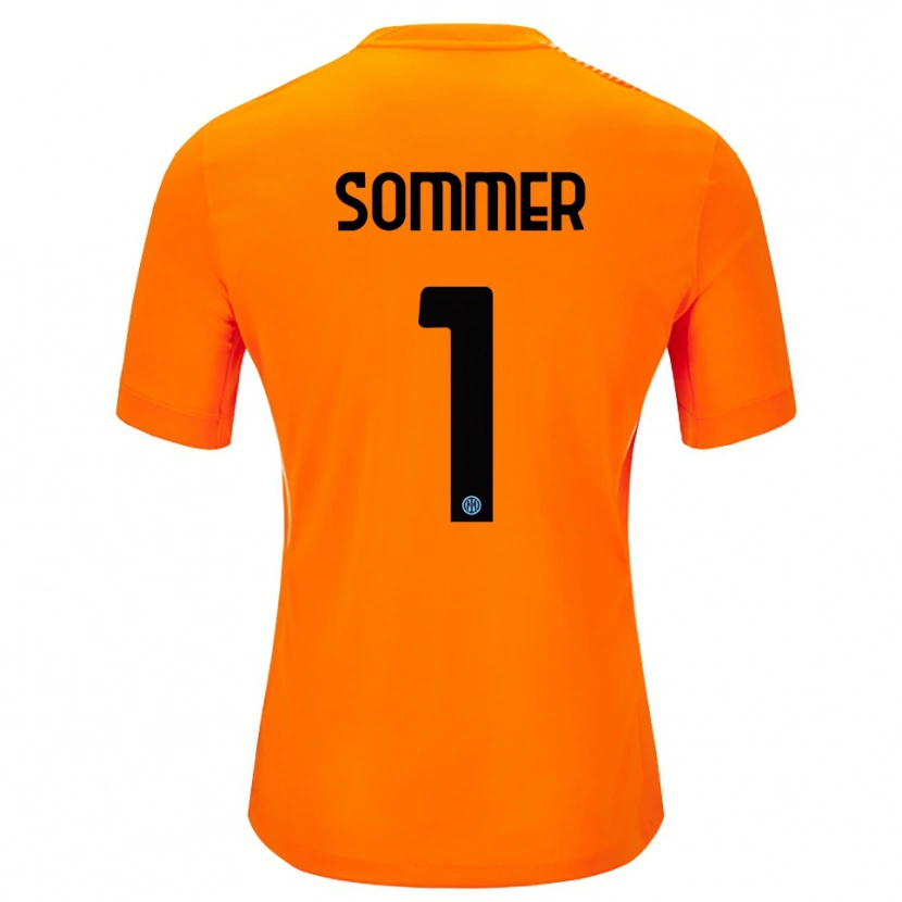 Danxen Kinder Yann Sommer #1 Trikot Hellorange Schwarz Torwarttrikot 2025/26