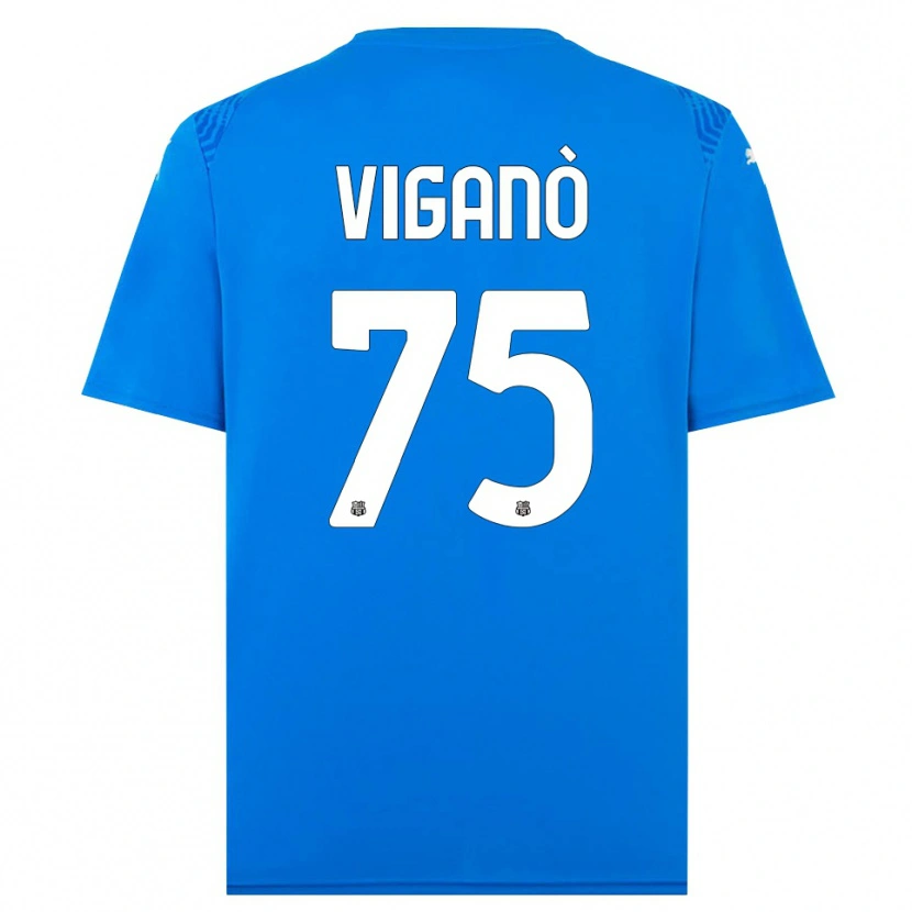 Danxen Kinder Lorenzo Viganò #75 Trikot Blau Weiß Torwarttrikot 2025/26
