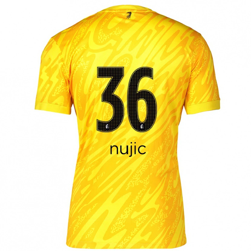 Danxen Kinder Luka Nujic #36 Trikot Gelb Schwarz Torwarttrikot 2025/26