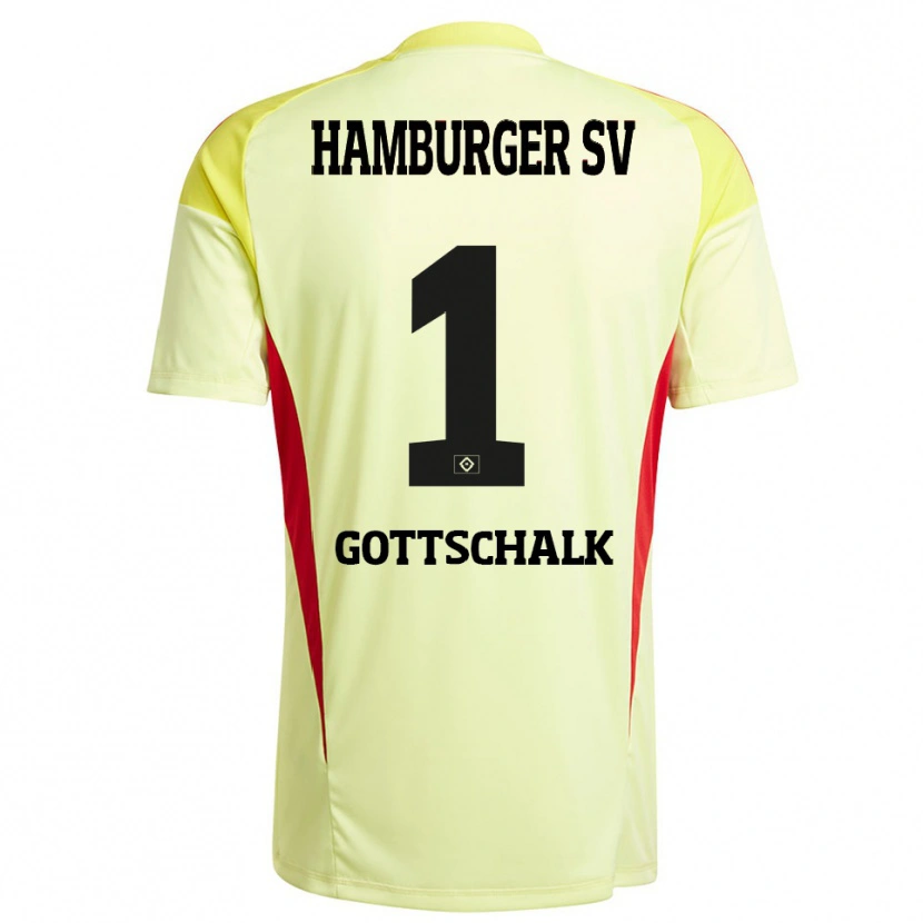 Danxen Kinder Juri Gottschalk #1 Trikot Gelb Schwarz Rot Torwarttrikot 2025/26