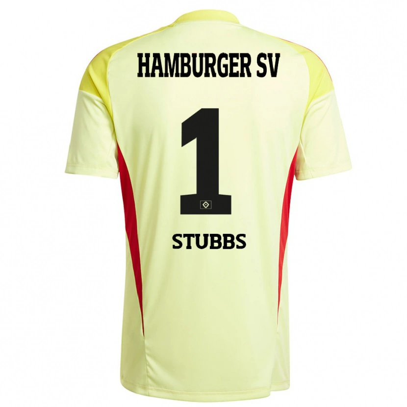 Danxen Kinder James Stubbs #1 Trikot Gelb Schwarz Rot Torwarttrikot 2025/26
