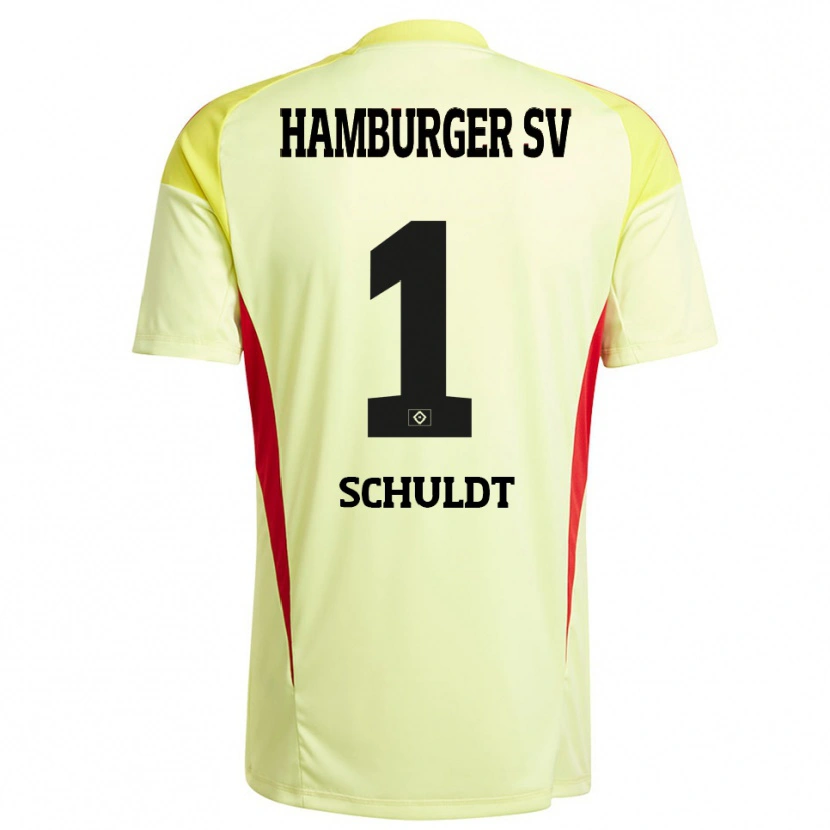 Danxen Kinder Inga Schuldt #1 Trikot Gelb Schwarz Rot Torwarttrikot 2025/26