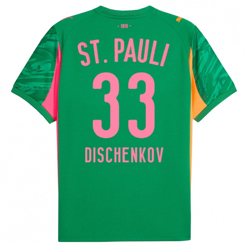 Danxen Kinder Dimitri Dischenkov #33 Trikot Grün Orange Pink Torwarttrikot 2025/26
