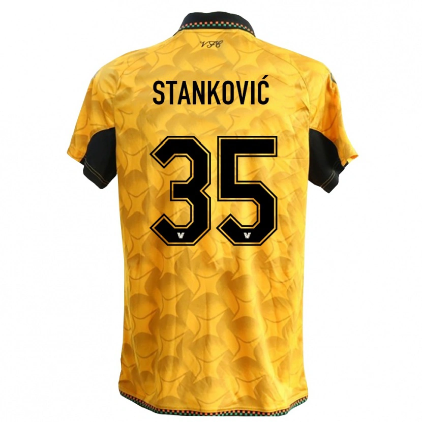 Danxen Kinder Filip Stanković #35 Trikot Gelb Schwarz Torwarttrikot 2025/26