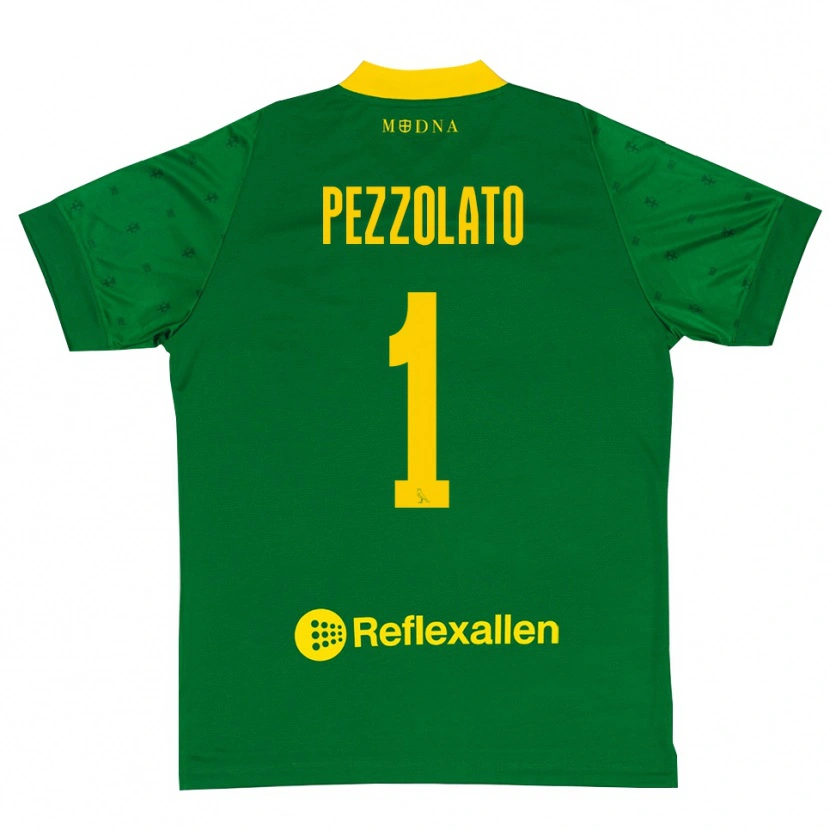Danxen Kinder Michele Pezzolato #1 Trikot Grün Gelb Torwarttrikot 2025/26