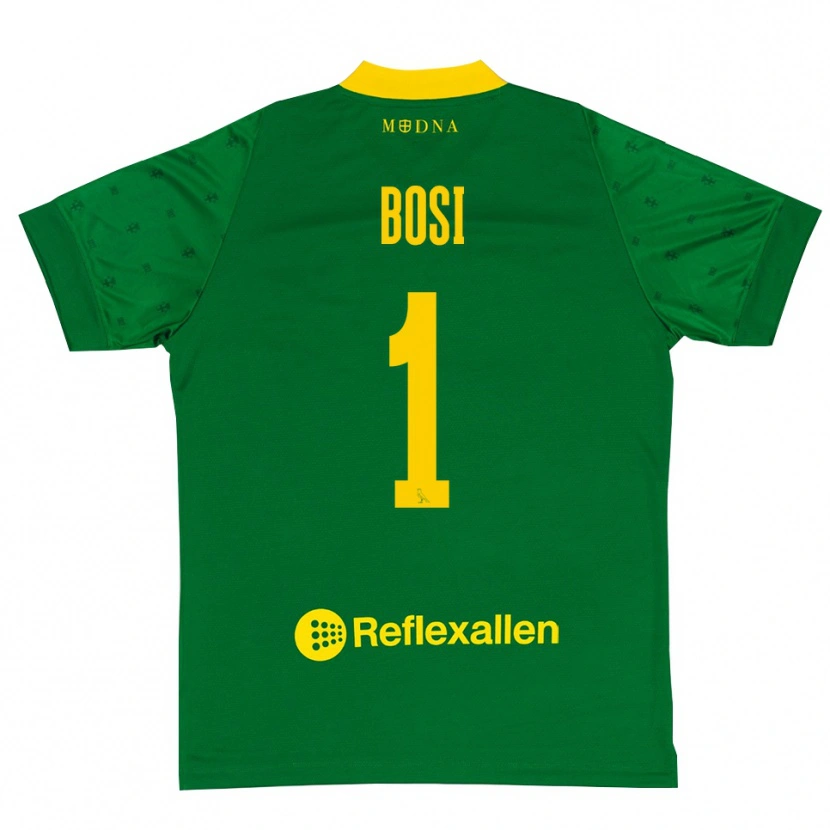 Danxen Kinder Matteo Bosi #1 Trikot Grün Gelb Torwarttrikot 2025/26