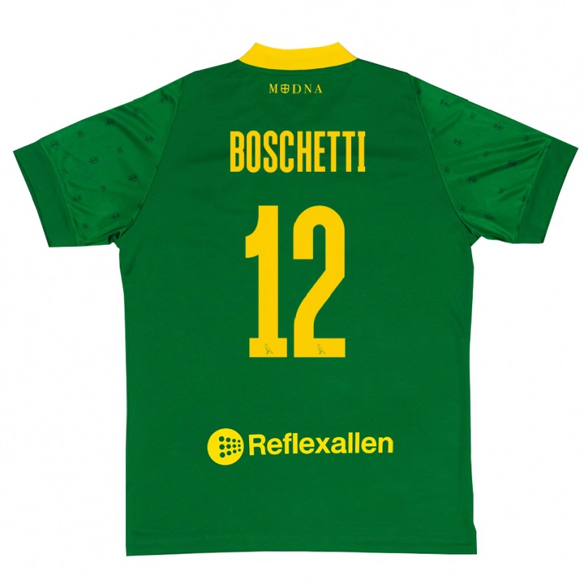 Danxen Kinder Matteo Boschetti #12 Trikot Grün Gelb Torwarttrikot 2025/26