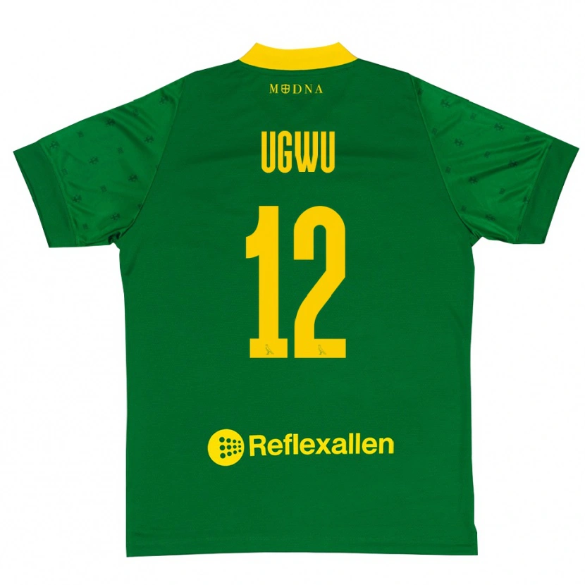 Danxen Kinder Ferdinand Ugwu #12 Trikot Grün Gelb Torwarttrikot 2025/26